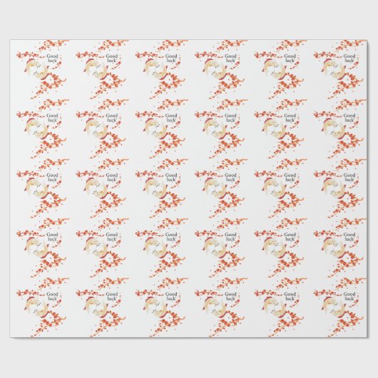 Succes met Koi Fish en Sakura | Elegant Japans Cadeaupapier (Vlak)