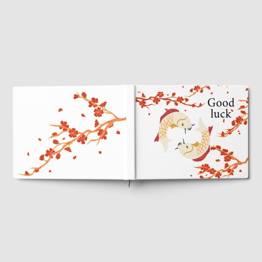 Succes met Koi Fish en Sakura | Elegant Japans Gastenboek (Volledig)