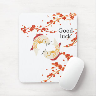 Succes met Koi Fish en Sakura   Elegant Japans Muismat