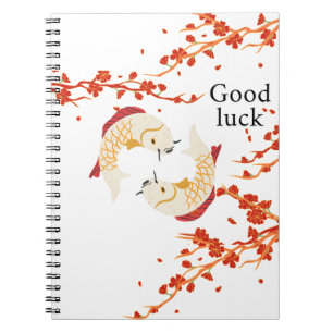 Succes met Koi Fish en Sakura   Elegant Japans Notitieboek