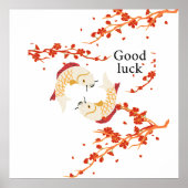 Succes met Koi Fish en Sakura | Elegant Japans Poster (Voorkant)