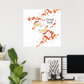 Succes met Koi Fish en Sakura | Elegant Japans Poster (Thuiskantoor)