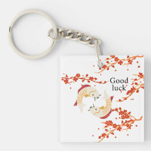 Succes met Koi Fish en Sakura Elegant Japans Sleutelhanger
