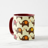 Succes met olifanten in kawaii schattig natuur pat mok (Voorkant links)