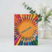 Succes met potloden terug naar school briefkaart (Staand voorkant)