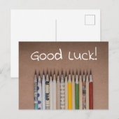 Succes met potloden voor back-to-school of examen briefkaart (Voorkant / Achterkant)