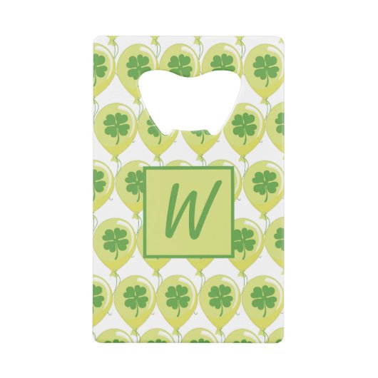 Succes met St. Patrick's Clovers Creditkaart Flessenopener (Voorkant)