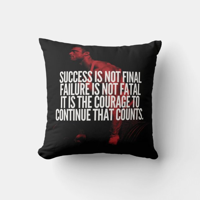 Succes, mislukking en moed. Workout Motivatie Kussen (Voorkant)