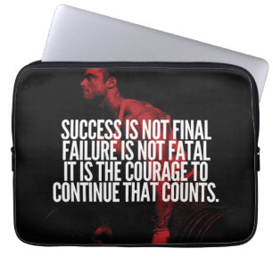 Succes, mislukking en moed. Workout Motivatie Laptop Sleeve