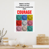 Succes Moed Baseball Inspirerend Poster (Keuken)