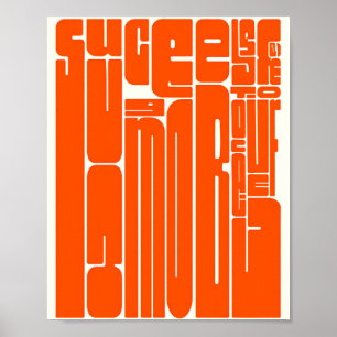 Succes & Moed Inspiratieposter – Krachtige Retro Poster