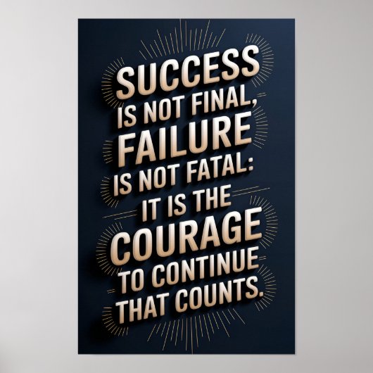 Succes & Moed Motivatie Poster (Voorkant)