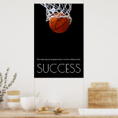 Succes Motivatie Basketbal Trendy Stijlvol Poster (Keuken)