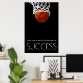 Succes Motivatie Basketbal Trendy Stijlvol Poster (Thuiskantoor)