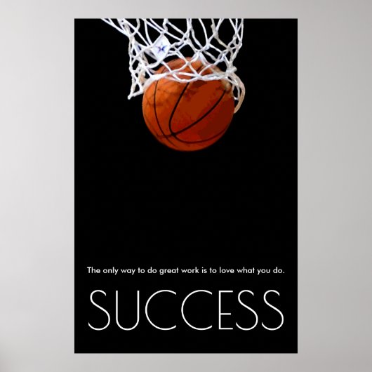 Succes Motivatie Basketbal Trendy Stijlvol Poster (Voorkant)