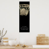 Succes Motivatie Basketball Sepia Poster (Keuken)