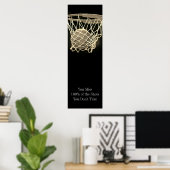 Succes Motivatie Basketball Sepia Poster (Thuiskantoor)