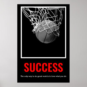 Succes Motivatie Basketball Trendy Poster