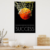 Succes Motivatie Basketball Trendy Poster (Keuken)
