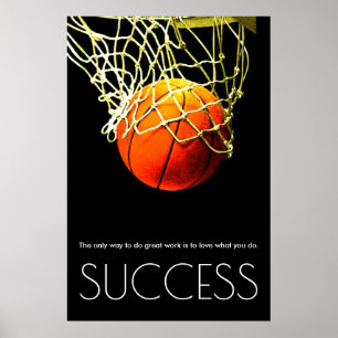 Succes Motivatie Basketball Trendy Poster