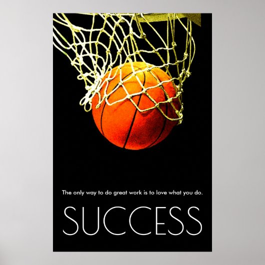 Succes Motivatie Basketball Trendy Poster (Voorkant)