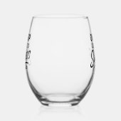 Succes motivatie quote zwart wijnglas zonder voet (Links)