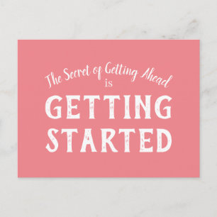 Succes Motivatie Spreuk Koraal & Wit Briefkaart