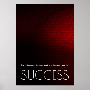 Succes Motivatie Trendy Stijlvolle Rode Muur Poster