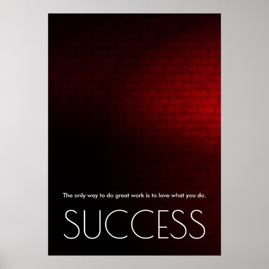 Succes Motivatie Trendy Stijlvolle Rode Muur Poster (Voorkant)