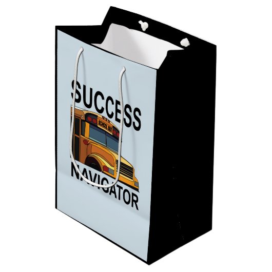 Succes Navigator School Bus Driver Medium Cadeauzakje (Voorkant Gekanteld)