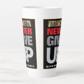 Succes nooit opgeven nooit overgeven groot latte mok (Voorkant)