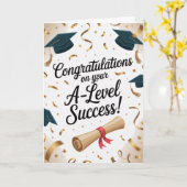Succes op A-Level Niveau Afstudeercadeaus  Kaart (Gele Bloem)