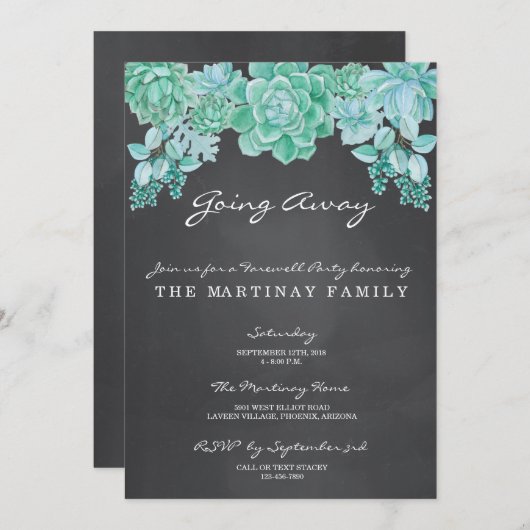 Succes op het karton dat weggaat kaart (Voorkant / Achterkant)