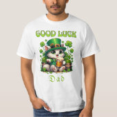 Succes Pap Shamrocks St Patrick's Day Bierkat T-shirt (Voorkant)