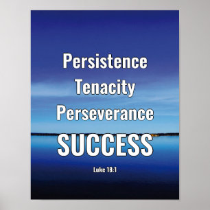 SUCCES   Perseistisch blijven   Schrift BLUE Poster