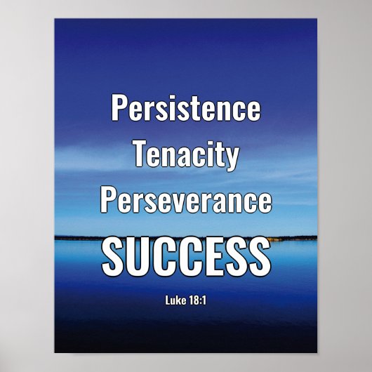 SUCCES | Perseistisch blijven | Schrift BLUE Poster (Voorkant)