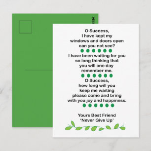 Succes Poëzie Inspirerend Motiverend Briefkaart