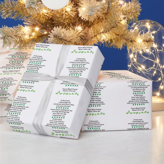 Succes Poëzie Inspirerend Motiverend Cadeaupapier (Feestdagen)
