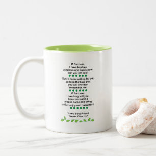 Succes Poëzie Inspirerend Motiverend Tweekleurige Koffiemok