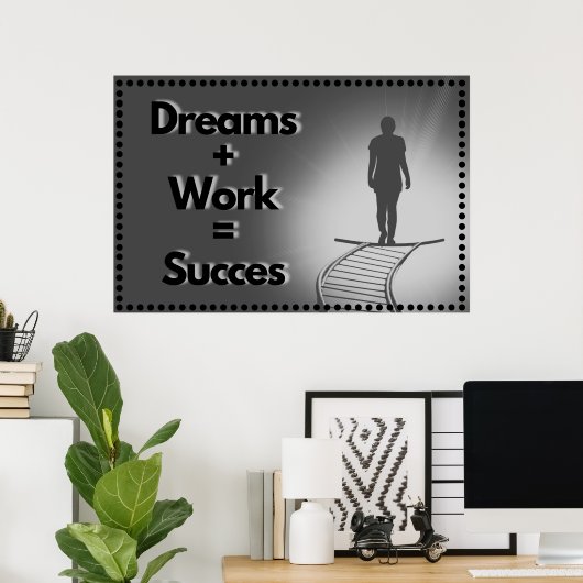 "Succes" Positive Wall art Poster (Thuiskantoor)