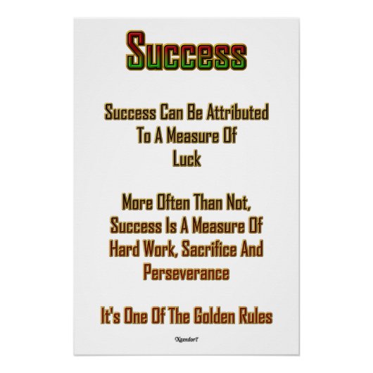 Succes Poster (Voorkant)