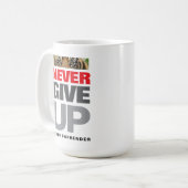 Succes Quote Nooit Opgeven Nooit Overgeven Koffiemok (Voorkant links)