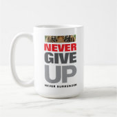 Succes Quote Nooit Opgeven Nooit Overgeven Koffiemok (Links)