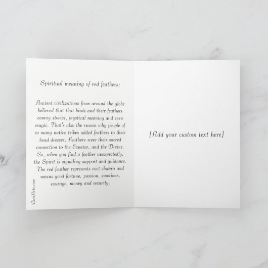 Succes, Red Feathers wenskaart Kaart (Binnen)