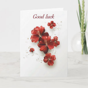 Succes Rode Bloemen Feestdagen Kaart