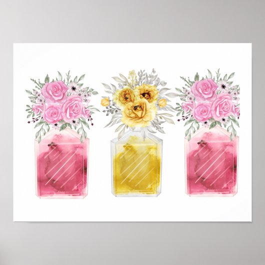 Succes set van drie parfum fles boeket poster (Voorkant)