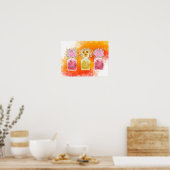 Succes set van drie parfum fles boeket poster (Keuken)