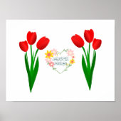 Succes set van drie rode tulpen poster (Voorkant)