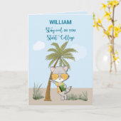 Succes Starting College Custom Naam Grappig Cool Kaart (Gele Bloem)