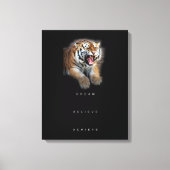Succes Stijlvolle Motivatie Quote Abstracte Tijger Canvas Afdruk (Voorkant)